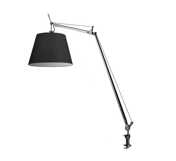 Artemide TOLOMEO MEGA LED TABLE 2700K Dimmer su testa - nero diffusore tessuto nero 42cm