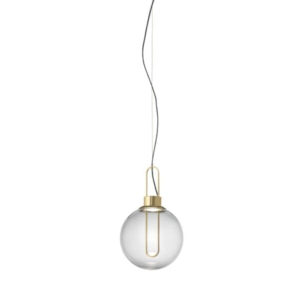 Modoluce ORB LED sospensione vetro  D.40cm –  ottone