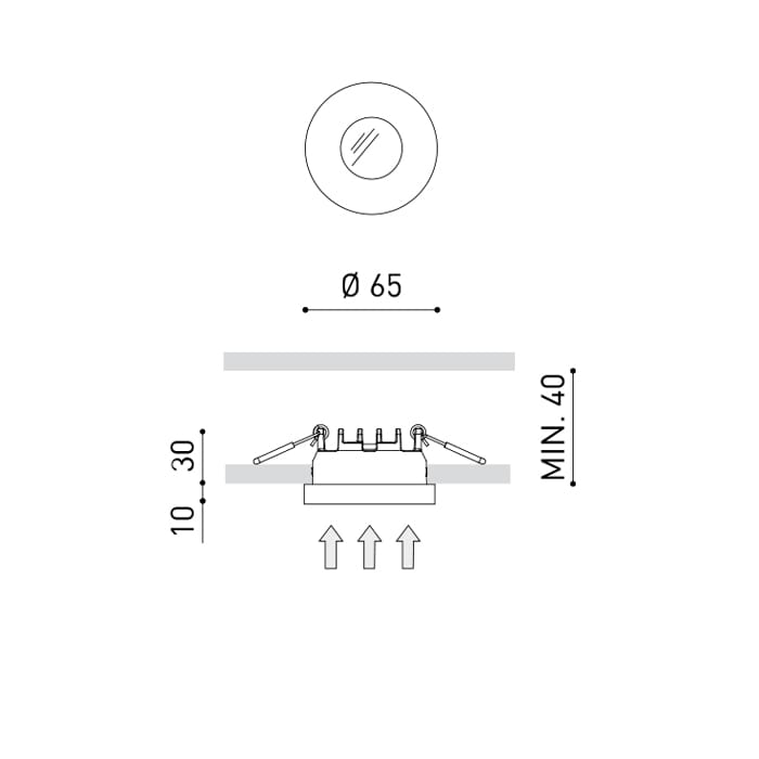 Arkoslight PUCK RECESSED S - 3000K - textured black - Image 3