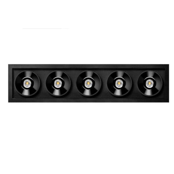 Arkoslight BLACK FOSTER REC 5 FLOOD 3000K - incasso a soffitto - nero opaco