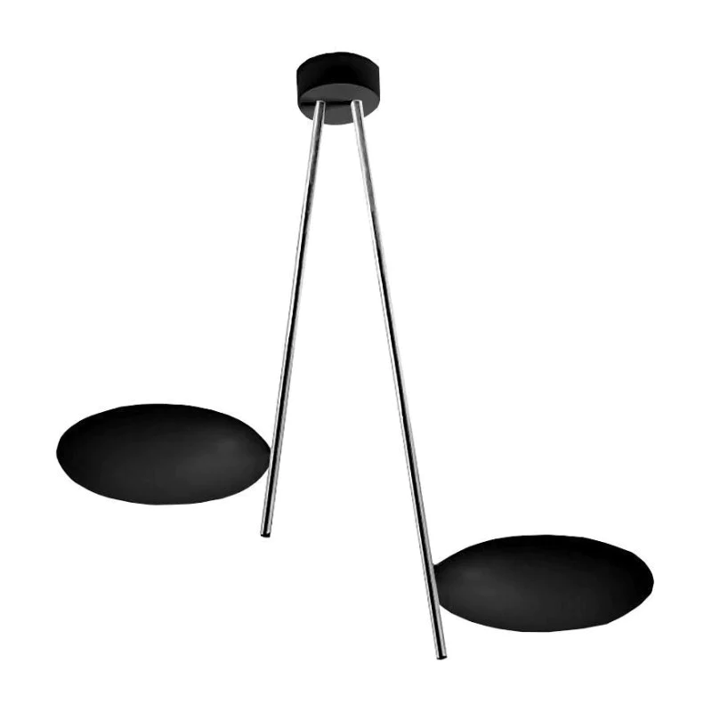 Catellani & Smith LEDERAM C2 - soffitto - dischi verniciati nero, aste satinate, base nera