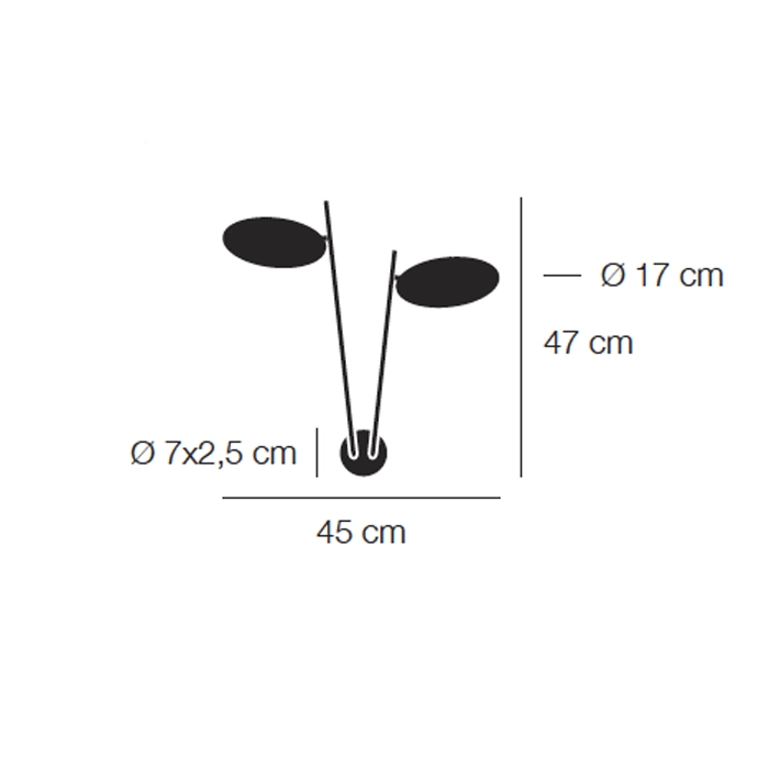 Catellani & Smith LEDERAM W2 - wall - gold discs, black rods, black base - Image 3