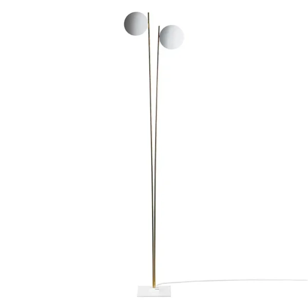 Catellani & Smith LEDERAM F2 - terra - disco bianco, asta oro, base bianca