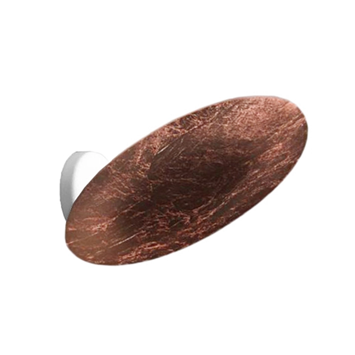 Catellani & Smith LEDERAM WF 17 - wall - copper and white disc, white base
