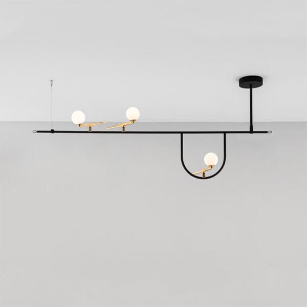 Artemide YANZI SC1 suspension - brushed brass, black fcopper, white diffuser