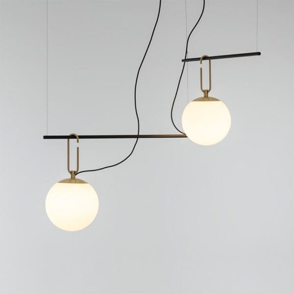 Artemide nh S3 2 ARMS - ottone spazzolato, diffusore bianco