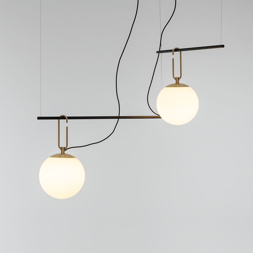 Artemide nh S3 2 ARMS - brushed brass, white diffuser