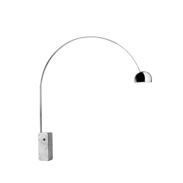 Flos ARCO  LED - base marmo bianco e stelo acciaio inox