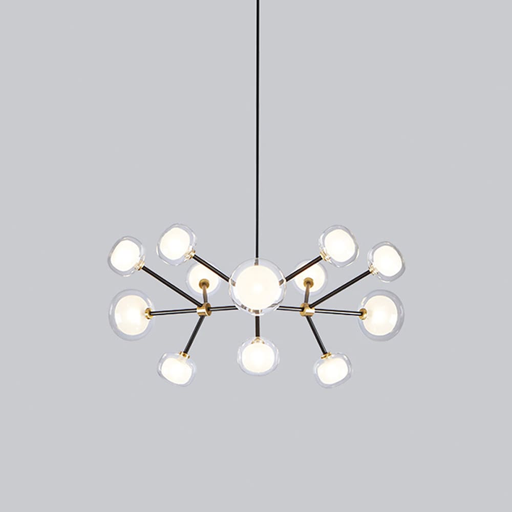 Tooy NABILA 552.12 - matt black, brushed brass and transparent glass