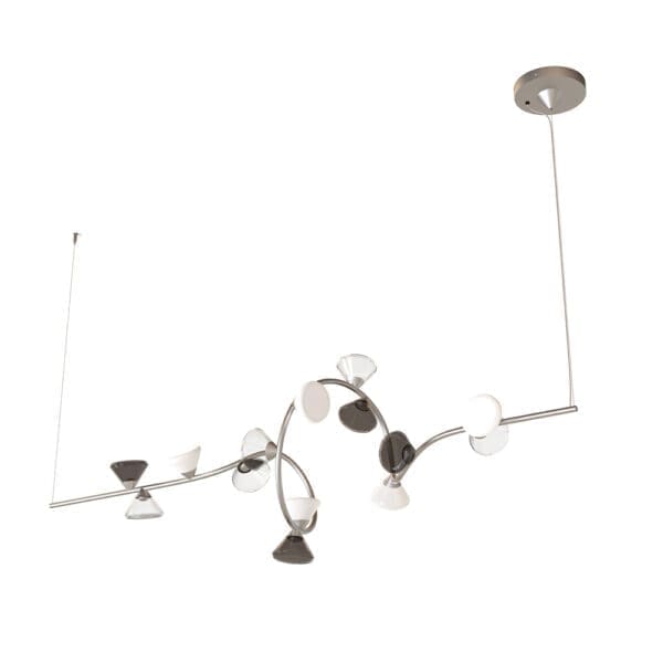 Tooy LINFA 565.23b- nichel opaco,vetro fumè, bianco e trasparente