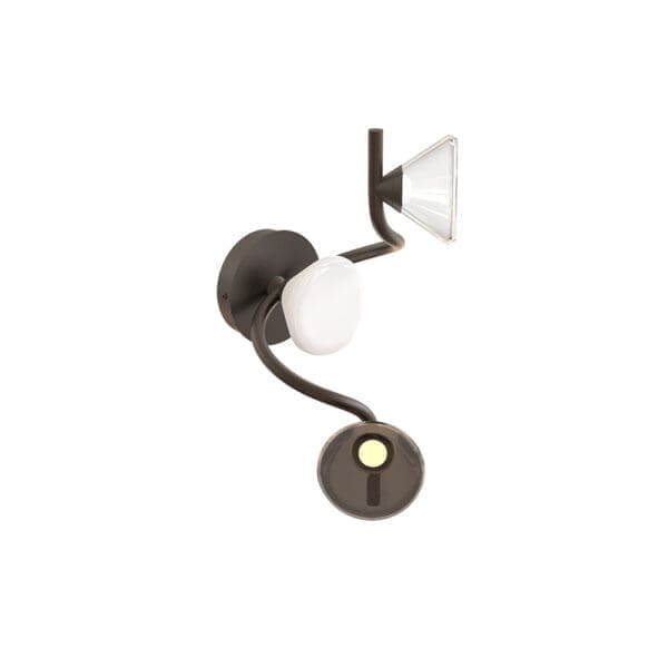 Tooy LINFA 565.43- nichel opaco,vetro fumè, bianco e trasparente