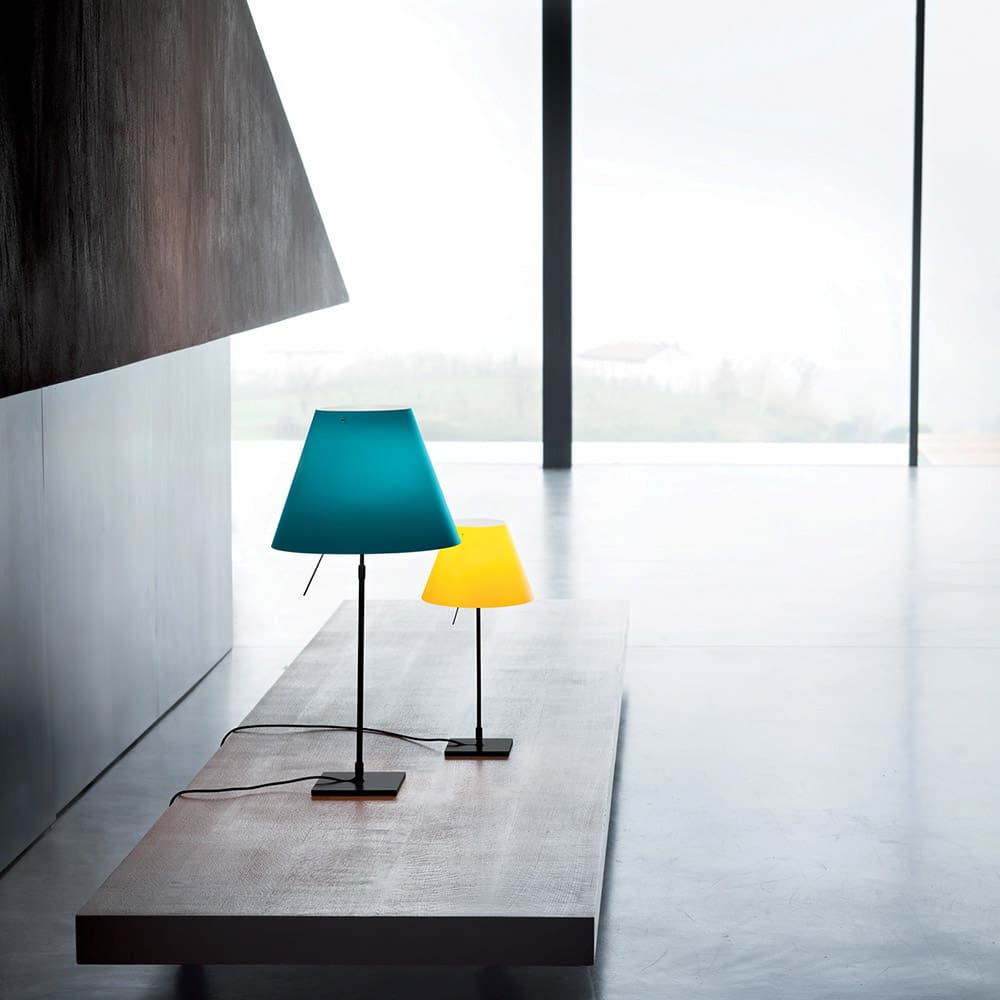 Luceplan COSTANZINA D13pi table - with brass base and hazelnut shade - Image 3