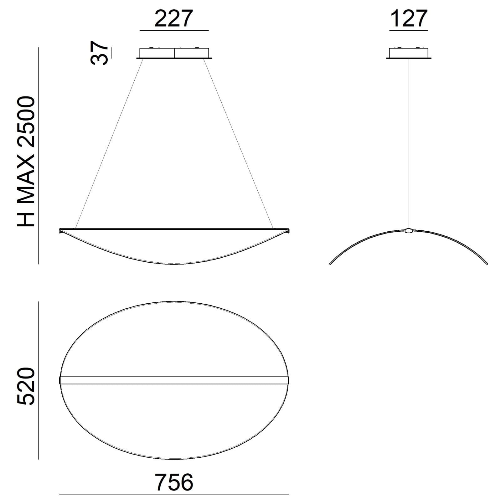 Stilnovo DIPHY - 53 X 30 X H.220cm - suspension – white - Image 2