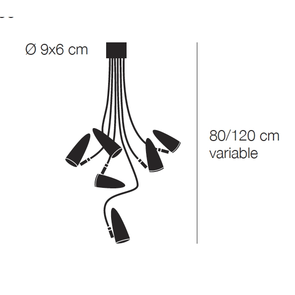 Catellani & Smith CICLOITALIA Flex C6 - soffitto - nero - immagine 3
