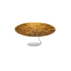 Catellani & Smith LEDERAM C150 - soffitto - schermo bianco e foglia oro, asta satinata, disco verniciato bianco, base bianca