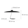 Catellani & Smith LEDERAM C180 - soffitto - schermo nero e foglia rame, asta nera, disco foglia rame, base nera - immagine 3