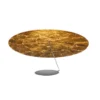 Catellani & Smith LEDERAM C180 - soffitto - schermo bianco e foglia oro, asta satinata, disco verniciato bianco, base bianca