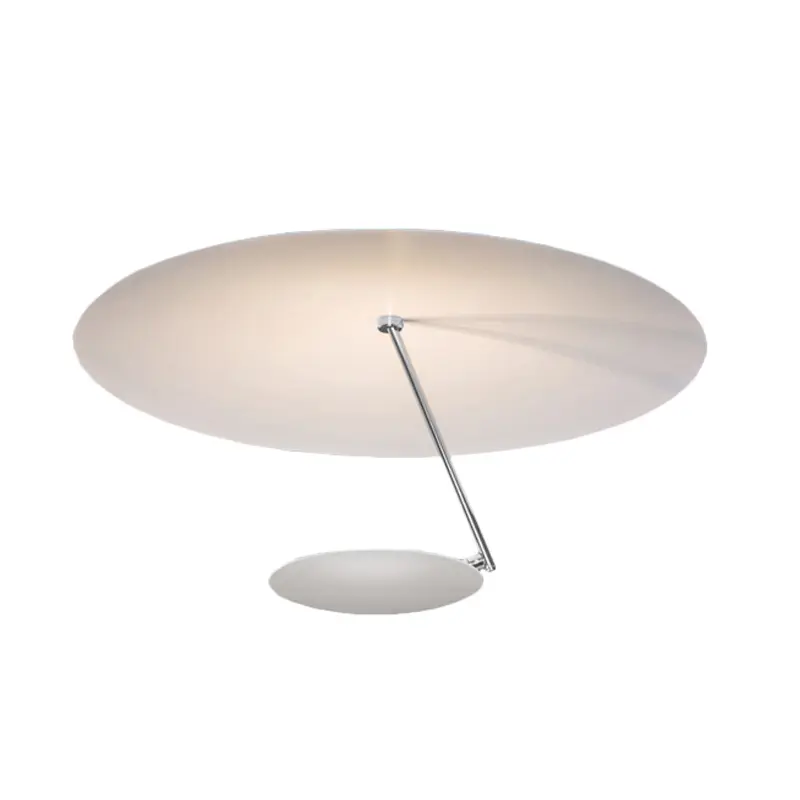 Catellani & Smith LEDERAM C180 - soffitto - schermo bianco e bianco, asta satinata, disco verniciato bianco, base bianca