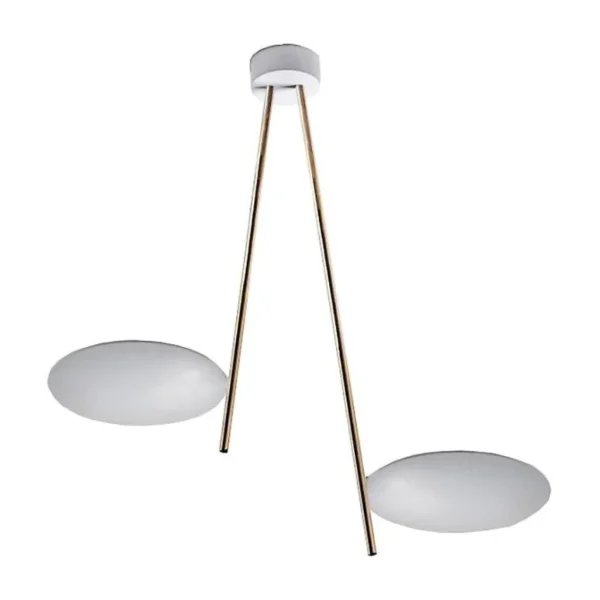 Catellani & Smith LEDERAM C2 - soffitto - dischi verniciati bianco, aste oro, base bianca