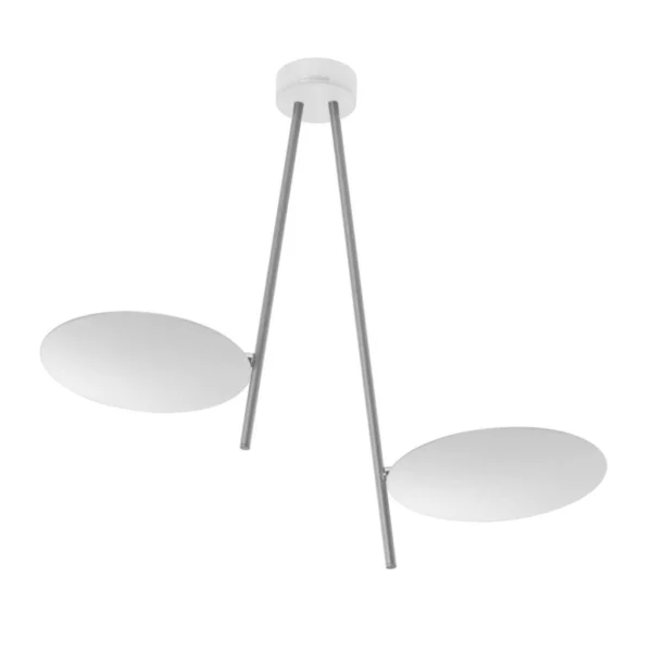 Catellani & Smith LEDERAM C2 - soffitto - dischi verniciati bianco, aste satinate, base bianca