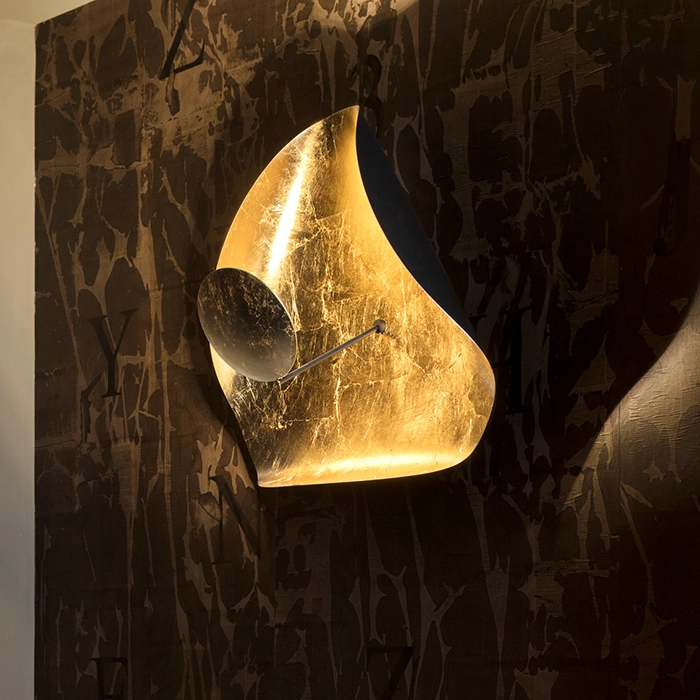 Catellani & Smith LEDERAM MANTA CWS1 - ceiling or wall - shade white/white, gold rod, white disc, white base - Image 2
