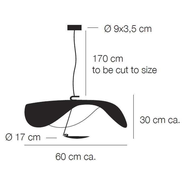 Catellani & Smith LEDERAM MANTA S1 - suspension - shade white/white, gold rod, white disc, white base - Image 3