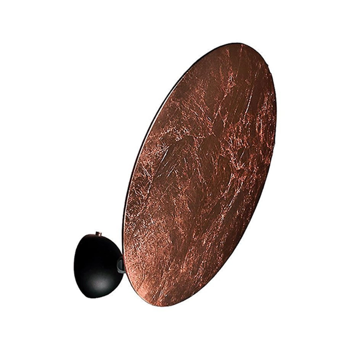 Catellani & Smith LEDERAM W1 17 - wall - disc copper/black, black base