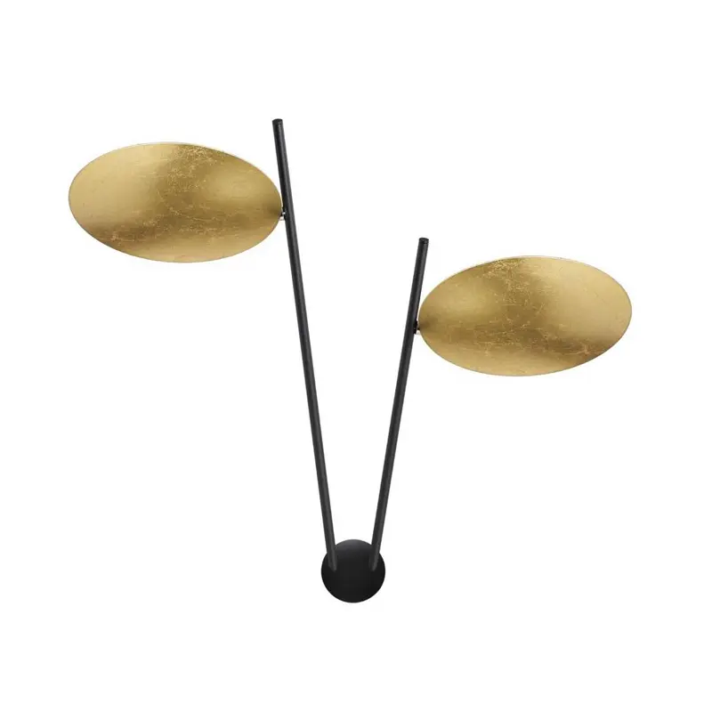 Catellani & Smith LEDERAM W2 - parete - dischi in foglia oro, aste nere, base nera