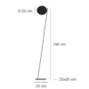 Catellani & Smith LEDERAM F0 - floor - black disc, satin rod, black base - Image 3