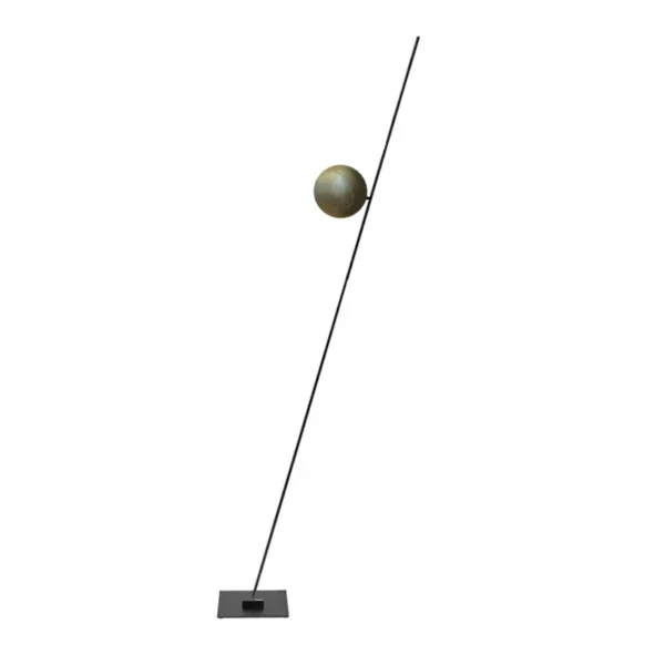 Catellani & Smith LEDERAM F1 - terra - disco in foglia oro, asta nera, base nera