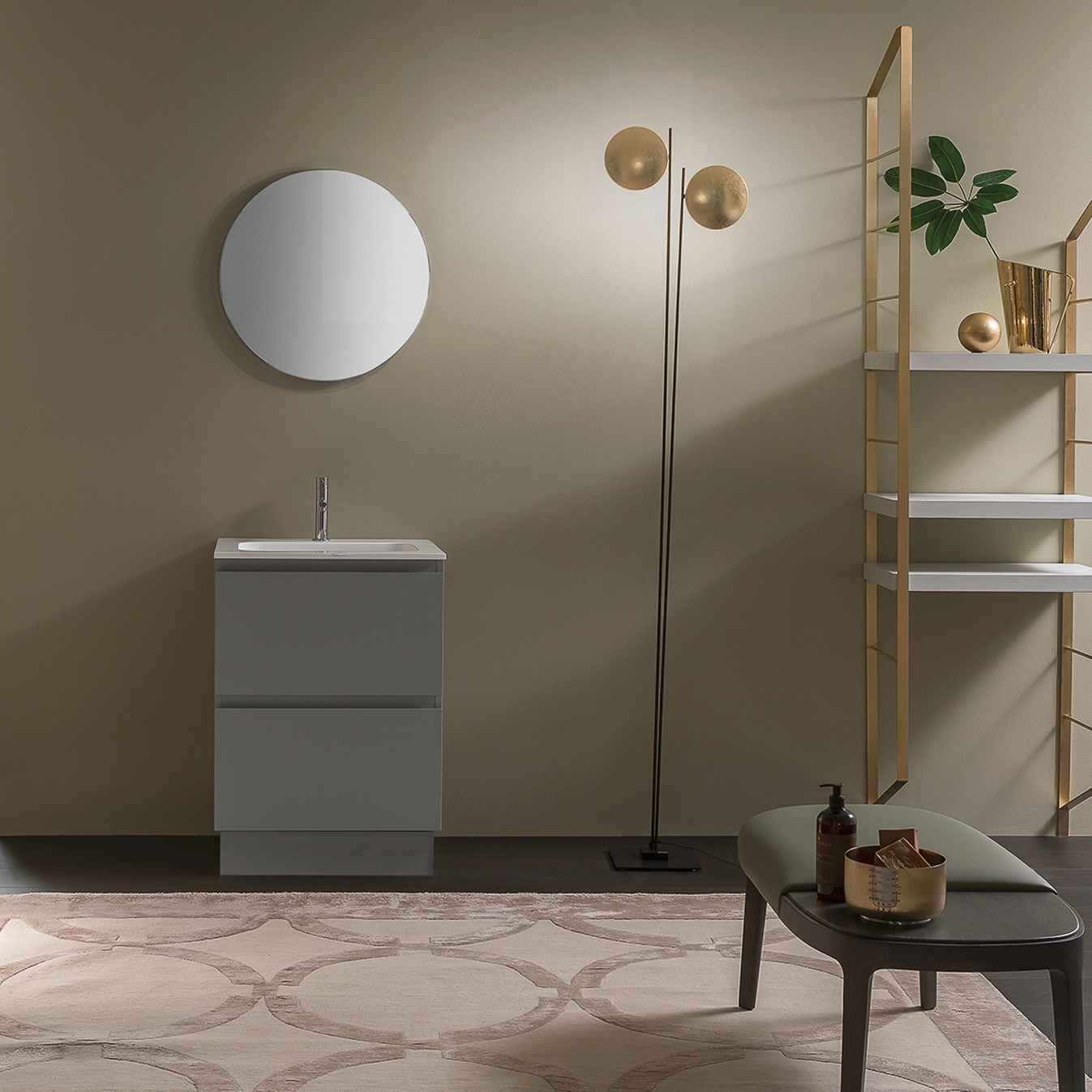 Catellani & Smith LEDERAM F2 - floor - black disc, satin rod, black base - Image 2