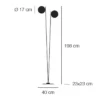 Catellani & Smith LEDERAM F2 - floor - copper leaf disc, black shaft, black base - Image 3