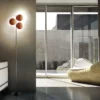Catellani & Smith LEDERAM F3 - floor - white disc, satin rod, white base - Image 2