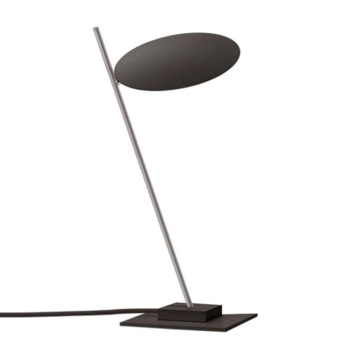 Catellani & Smith LEDERAM T1 - table - black disc, satin rod, black base