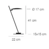 Catellani & Smith LEDERAM T1 - table - golden leaf disc, black shaft, black base - Image 3