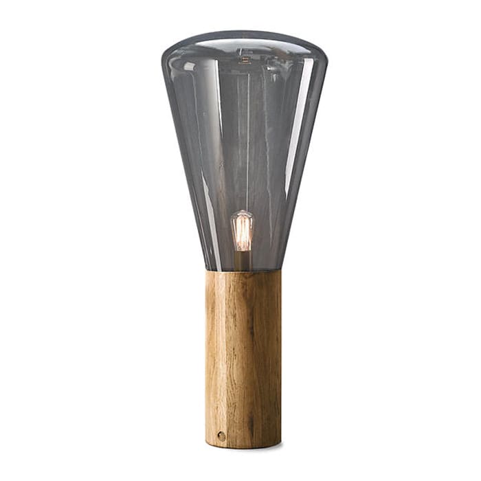 BROKIS MUFFINS wood 04 - floor - smoke grey glass - european oak base