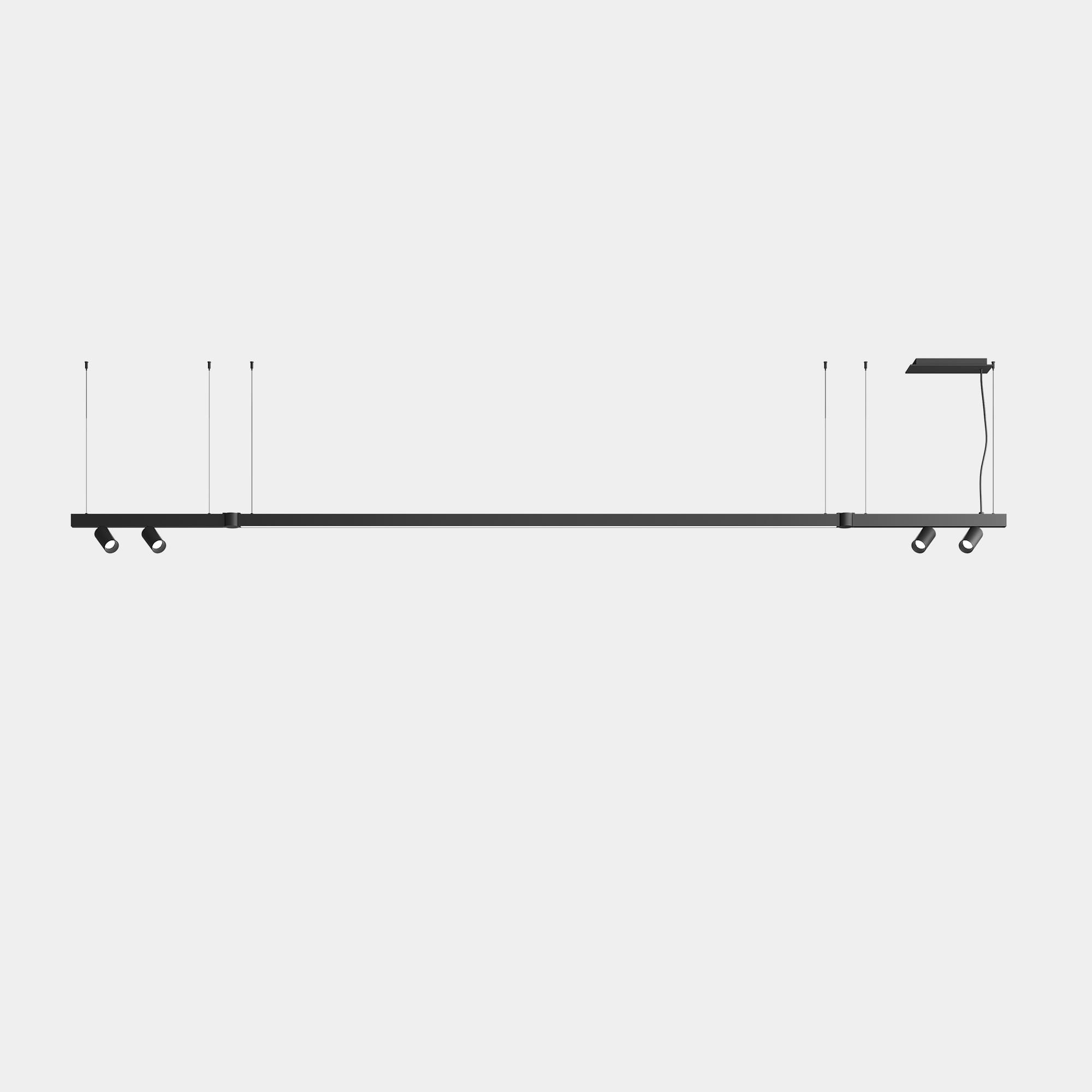 LEDS C4 - Sistema lineare LED Apex Lineal Pendant 3180mm 4 Spots 52mm - Nero