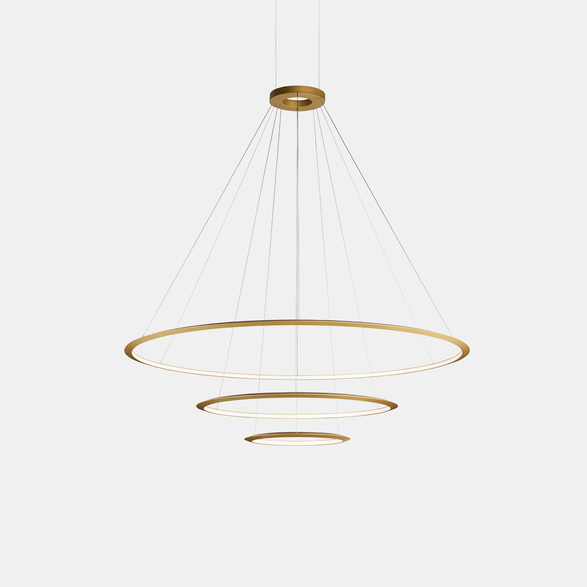 LEDS C4 - Lampada a sospensione Circular Inward 3 Rings (ø1200 Ø900 Ø600) - Oro