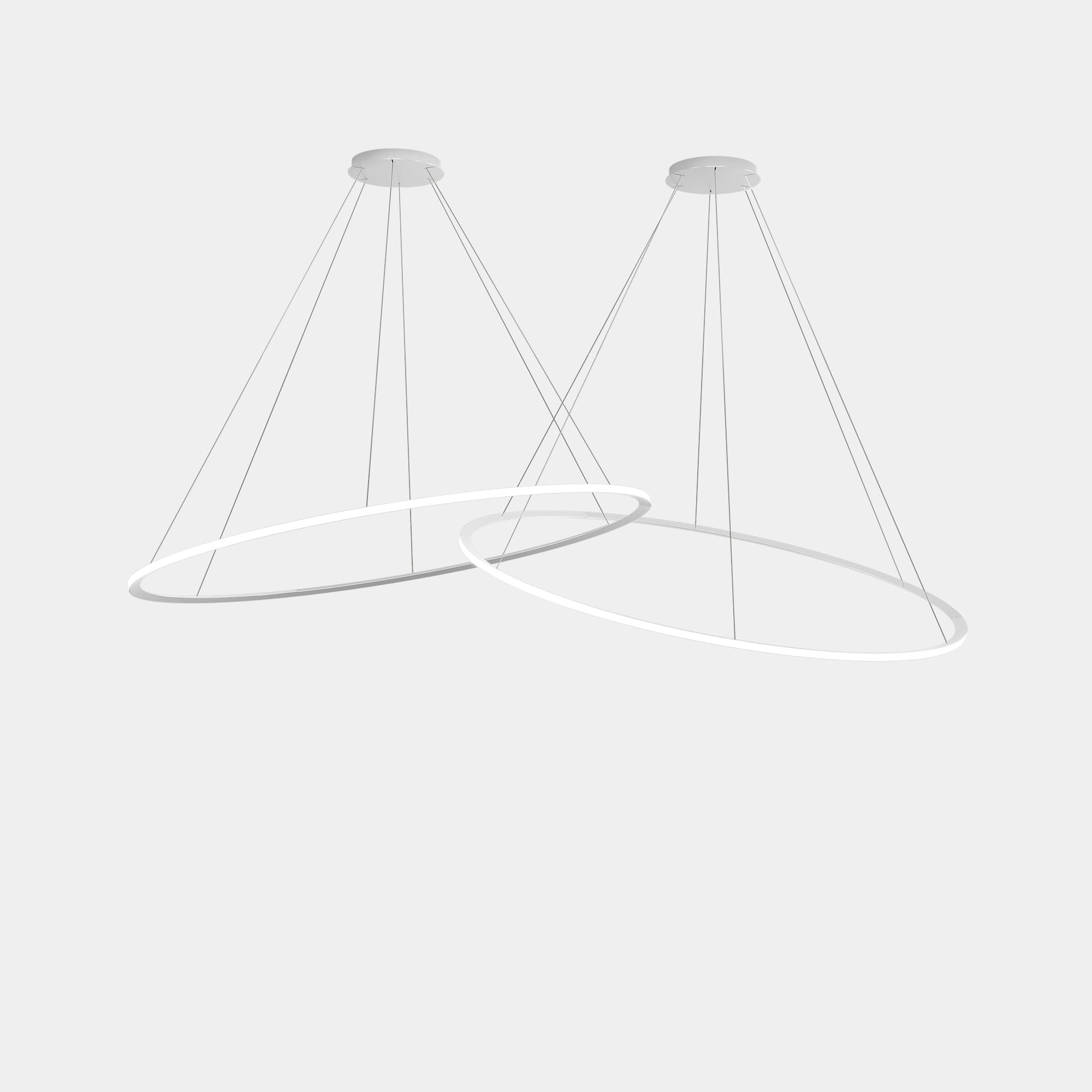 LEDS C4 - Lampada a sospensione Circular Inward 2 Rings Ø2000 Hortizontal Recessed - Bianco