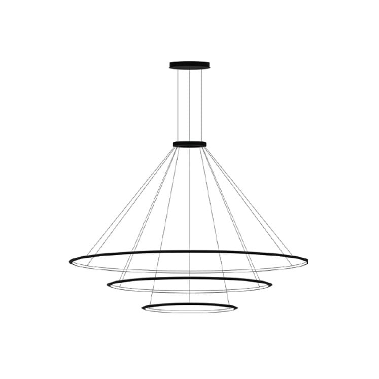 LEDS C4 - Lampada a sospensione Circular Outward 3 Rings (ø2000 Ø1200 Ø600) - Nero