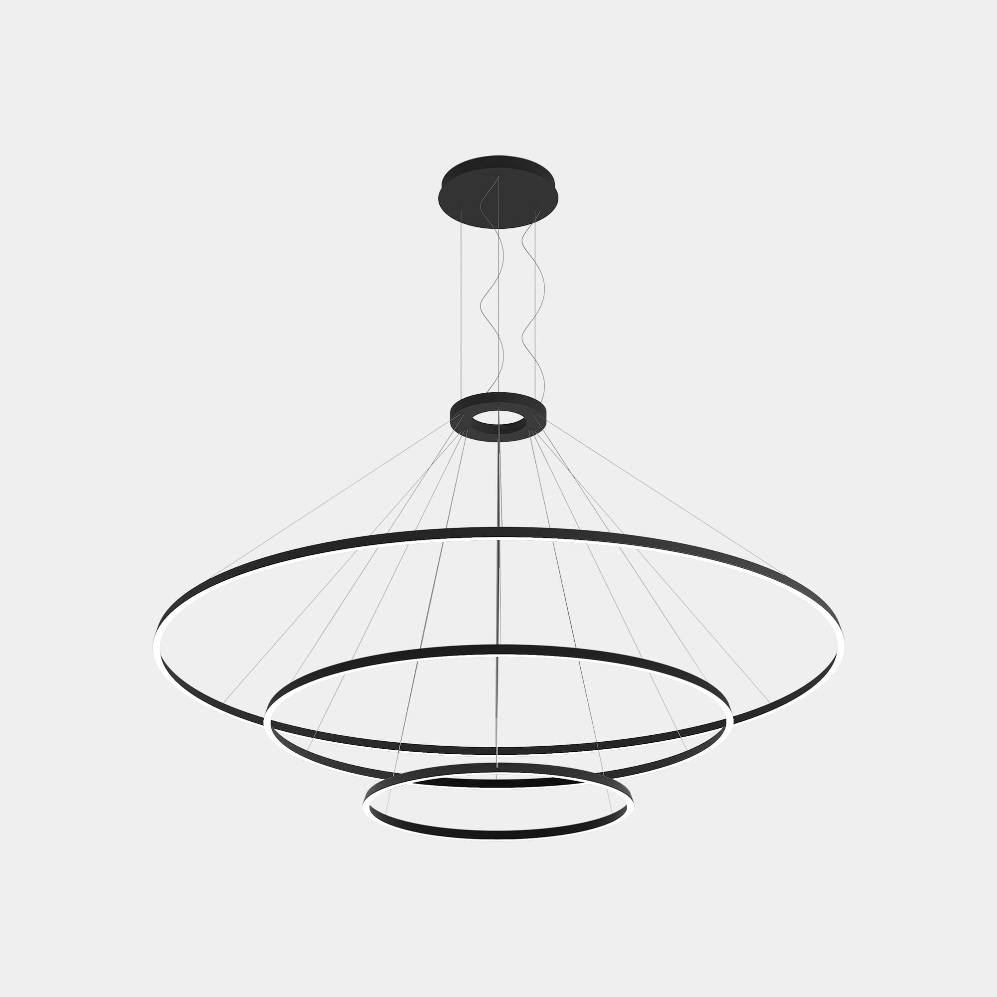 LEDS C4 - Lampada a sospensione Circular Downward 3 Rings (ø3000 Ø2000 Ø1200) - Bianco