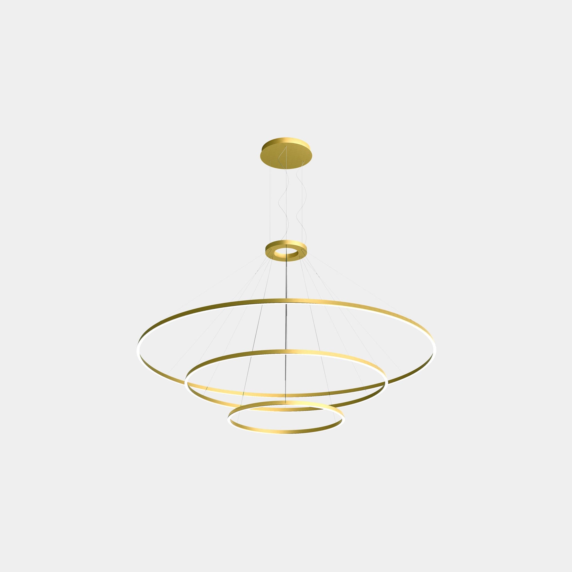 LEDS C4 - Lampada a sospensione Circular Downward 3 Rings (ø2000 Ø1200 Ø600) - Oro