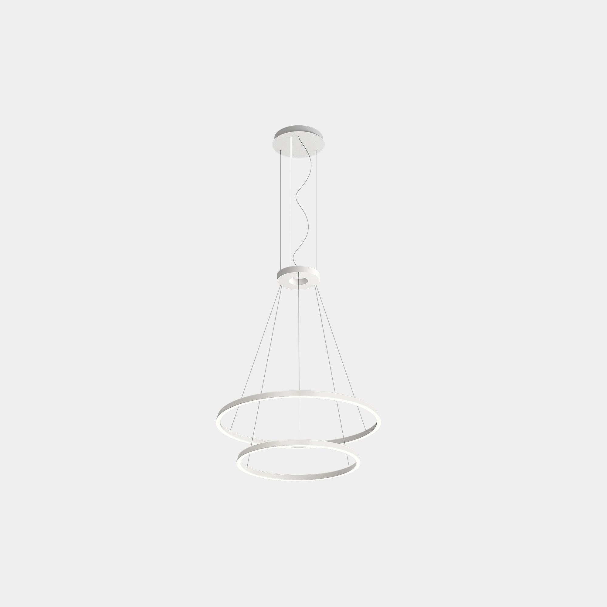 LEDS C4 - Lampada a sospensione Circular Downward 2 Rings (ø900 Ø600) - Bianco