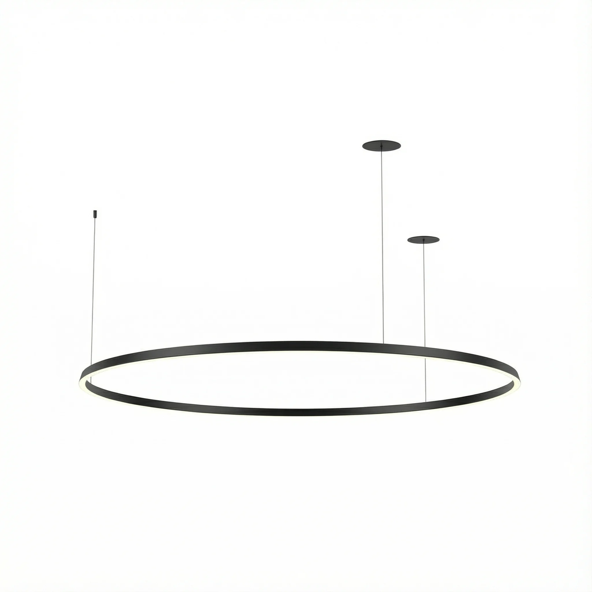 LEDS C4 - Lampada a sospensione Circular Downward Ø2000 Recessed - Nero